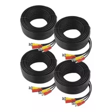 4 Cables Siamés Envío Gratis 18m C/u Videovigilancia 4k Cctv