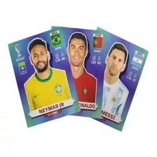 3 Figurinhas Da Copa 2022 Neymar Jr - Cr7 - Lionel Messi 