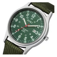 Relógio Masculino Esportivo Militar Pulseira Nylon Verde