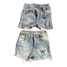 Short De Jean Con Brillitos O Dibujos! Talle 4/ 5 Bebe/ Niña