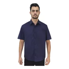 Camisa Social Masculina Manga Curta Cinza