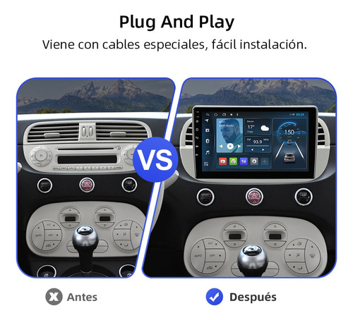 Auto Estreo 1+32g Plata Para Fiat 500 2007-2015 Gps Fm Wifi Foto 3