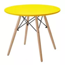 Mesa Infantil Base Madeira Eiffel Rivatti Móveis Amarelo