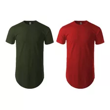 Kit 02 Camisetas Camisa Blusa Oversized Longline Swag C1