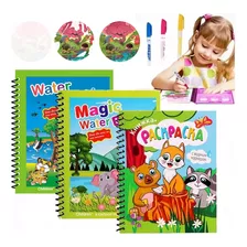 Set 3 Reutilizable Magic Agua Pintura Libro Garabatos Niños