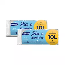 100 Unidades Saco De Lixo Perfumado Pia E Banheiro 10 Litros