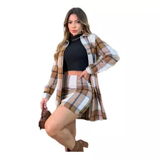 Conjunto Xadrez Flanado Lã Saia/al821