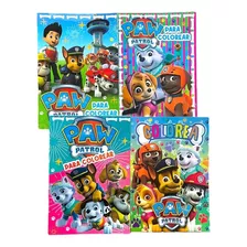 Pack 4 Libros Paw Patrol Para Colorear Pintar