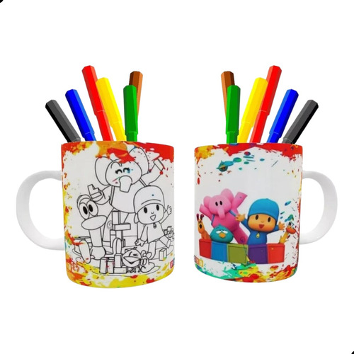 Kit Caneca Para Pintar Homem Aranha + Canetinhas Laváveis