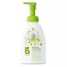 Babyganics Baby Shampoo + Body Wash Pump Biberón, Manzanilla