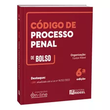 Livro Código De Processo Penal Cpp De Bolso, 6ª Edição 2024, De Equipe Rideel. Editora Rideel, Capa Mole, Edição 6 Em Português, 2024