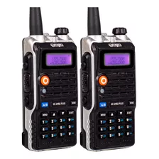 Kit 2 Rádio Comunicador Dual Band Fm 128 Ch Haiz Uvb2-plus