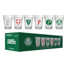 Jogo 6 Copos Americano 190ml Palmeiras Original Nadir Allmix