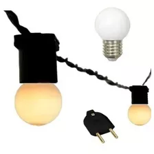 Varal De Luzes Cordão Decoração C/ Lamp Led Bq 127v 15m Pt