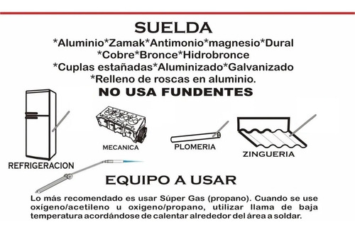 Varilla Aluminio Soplete Autogena Soldalum Durafix Alucin 1u