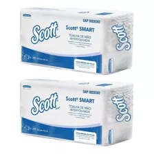 Kit 2 Papel Toalha Scott 2 Dobras 21,5x19,2cm 1000