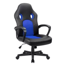 Silla Para Oficina, Escritorio Y Juegos, Furmax Cuero Sintét Color Azul