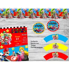Kit Imprimible Mario Kart Y Princesa Peach Candy Bar