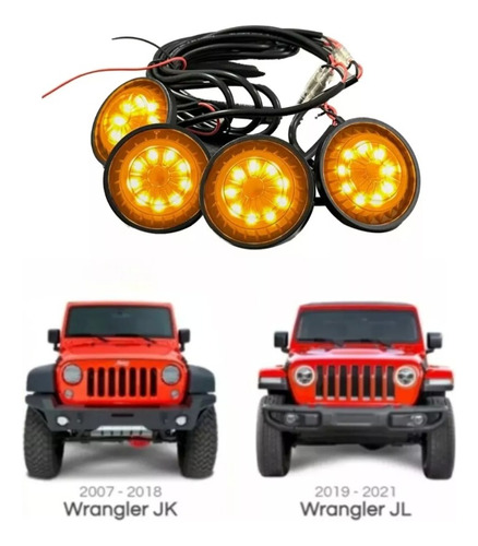 Luces Led Para Parrilla Jeep Wrangler Jk 07-17 - Jl 18-21 Foto 8