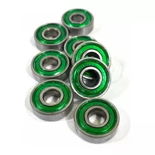 16 Rolamentos Para Skate Spinner Cnc 608 Abec 3 Verde