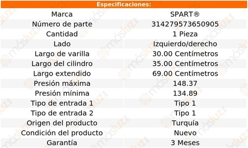 (1) Amortiguador 5a Puerta Izq/der Renault Kangoo 04/09 Foto 2