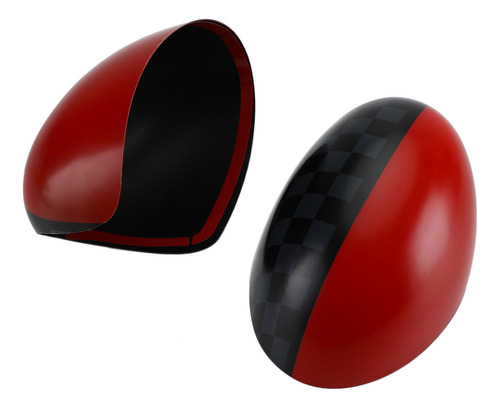 2 Fundas De Espejo Rojas A Cuadros For Mini Cooper R55 R56 Foto 6