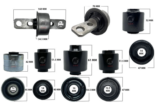 Kit 14 Bujes Suspensin Trasera Chrysler 200 2015 - 2017 Foto 2