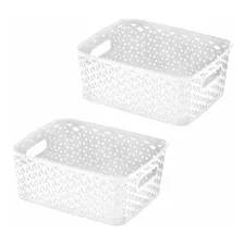 Caja Organizadora Plastica C/tapa Multiuso Chica Blanca X2u