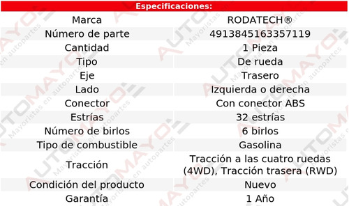 1 - Maza De Rueda Tras Rodatech Pathfinder V6 3.5l 04 Foto 5