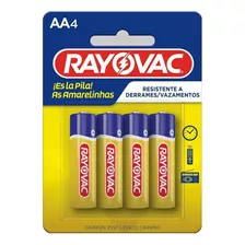 Pilha Rayovac As Amarelinhas Aa Cilíndrica - Kit 4 Unidades