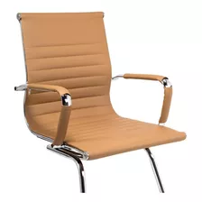 Cadeira Executiva Com Base Fixa Esteirinha Caramelo
