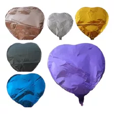 Globo Foil (metalizado) Unicolor Corazón 18 Pack 12