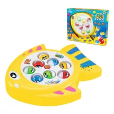 Brinquedo Pescaria Musical Jogo Pega Peixe 15 Peixes 3 Varas