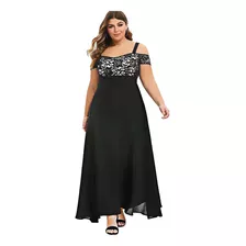 Vestido De Fiesta De Encaje Floral Talla Grande Para Mujer