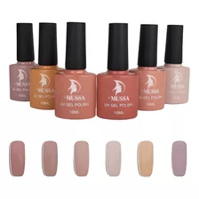 Gama De Gelish Semipermanente Mussa 6 Esmaltes Para Uñas Uv