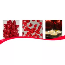 Kit Romântico - 500 Pétalas De Rosas + 16 Velas + 7 Balões