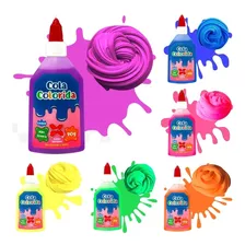 Kit 03 Cola Colorida Slime Fazer Brincar Criança Escolar 90g