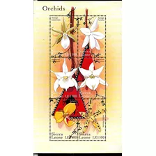 #8225 Sierra Leona 2000 Flora Flores Orquideas M/hoja Mnh