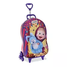 Mochila De Rodinhas Masha Circus Infantil Escolar Meninas