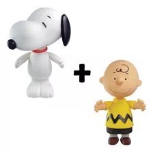 Bonecos De Vinil Charlie Brown + Snoopy Peanuts Lider