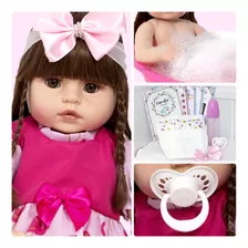 Bebe boneca reborn realista menina yasmin enxoval lilas sonho de crianca