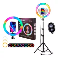 Ringlinght Led Luz Flash Estudio Profissional Rgb Com Tripe 