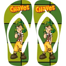 Chinelo Sandalia Personalizada Series Chaves Branco