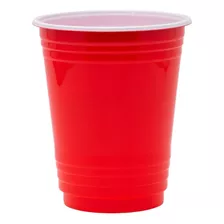 Copo Americano Beer Pong Festa Biodegradável 400ml 50 Unid Cor 25 Vermelho + 25 Preto