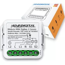 Interruptor Mini Módulo Relé Zigbee 2 Canais Automação Tuya