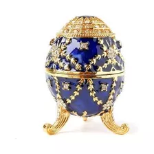 Huevo Faberge De Estilo Vintage Pintado A Mano Con Esma...