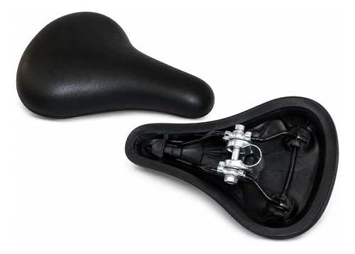 Melhor Selim Bike Passeio Preto 2 Molas Importado Bicicleta 10 Cm