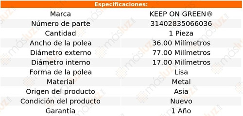 Polea Del Tensor Acura Csx 2.0l 4 Cil 08/09 Kg Foto 3