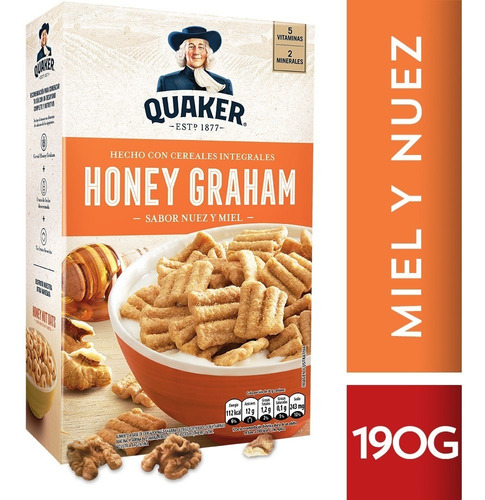 Cereales Quaker Honey Graham X 190 Gr Desayuno Merienda