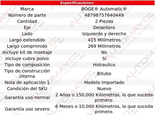 Juego 2 Amortiguadores Del Boge S10 4wd L4 2.5l 85-93 Foto 2